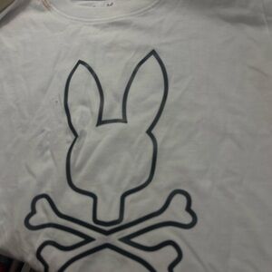 Psycho Bunny White Short Sleeve Tee with Bunny Graphic
